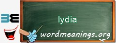 WordMeaning blackboard for lydia